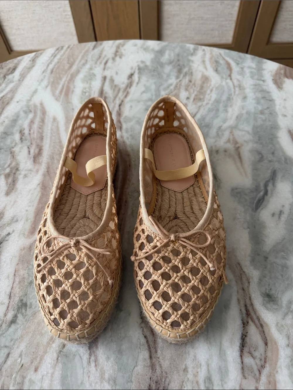 Loeffler Randall Beige Crochet Espadrille Flats